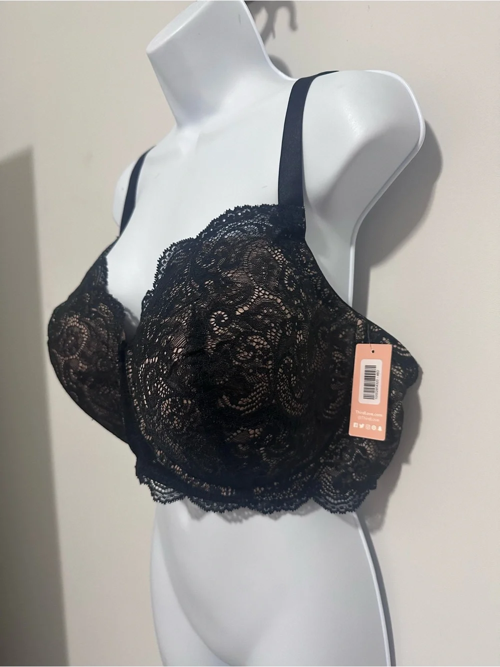 Thirdlove Lace Balconette Bra 24/7 comfort - Black 46D